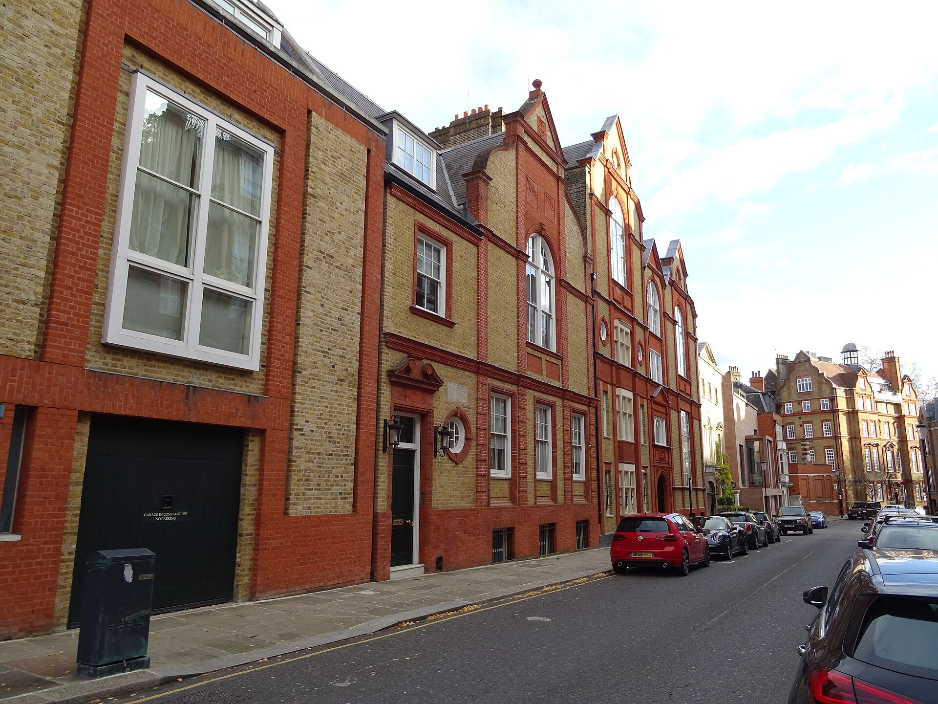 Red-brick period houses on Tite Street, Chelsea SW3