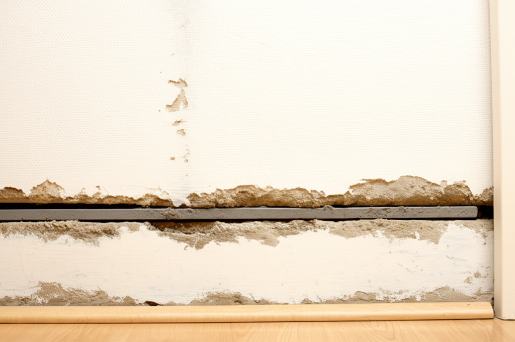 Rising damp treatment being applied to a wall