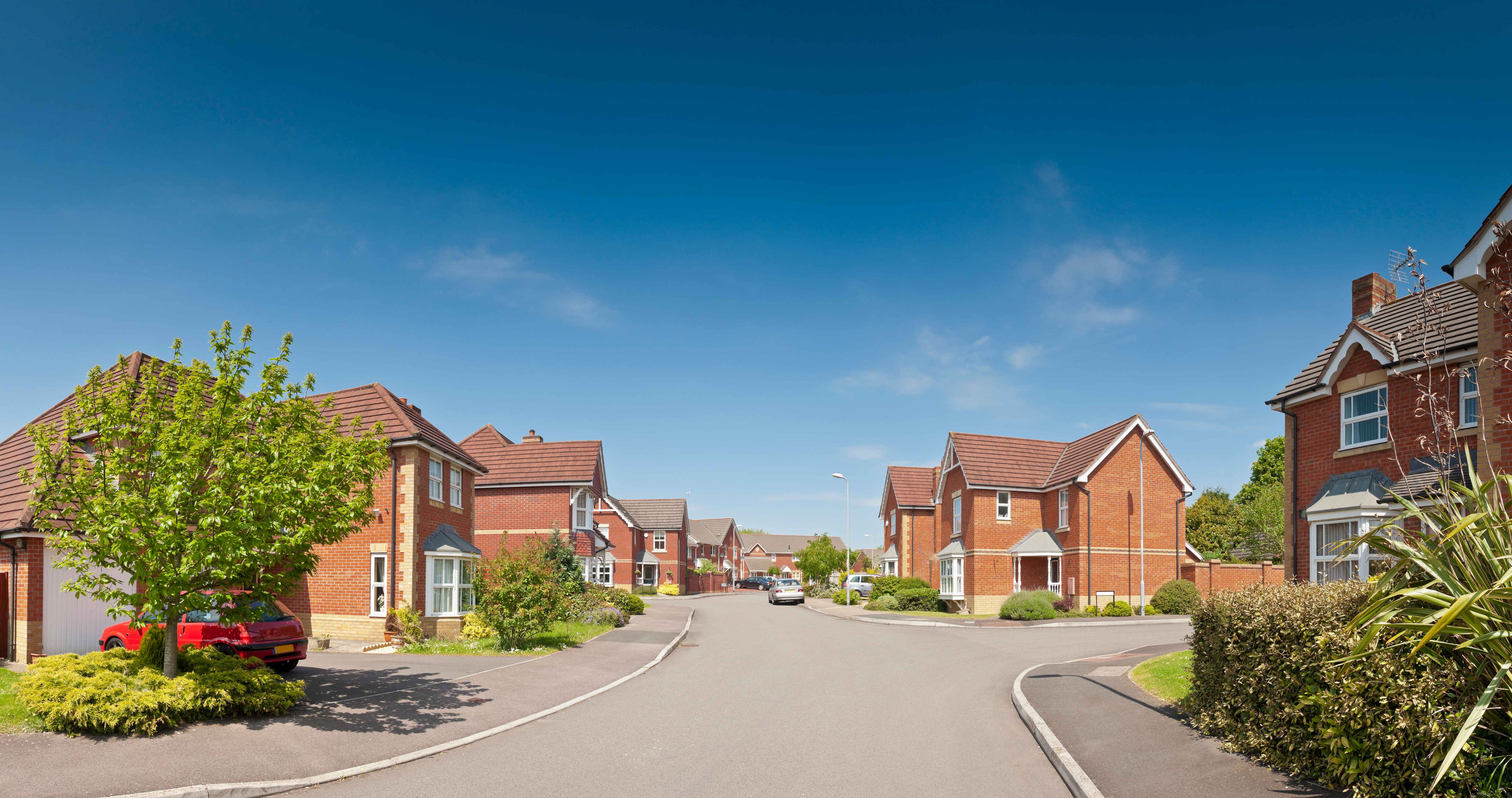 Residential neighborhood with well-maintained properties